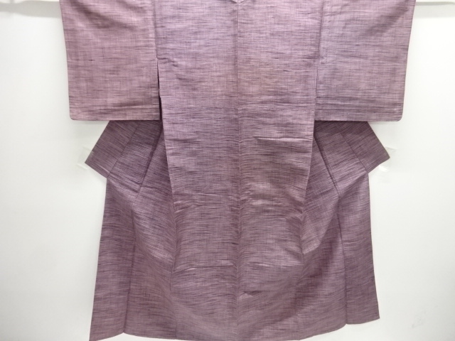 JAPANESE KIMONO / ANTIQUE HITOE KIMONO / SILK / TSUMUGI / WOVEN STRIPE
